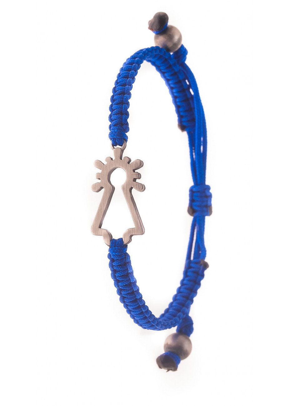 Pulsera Virgen macramé azul Pulsera Virgen macramé azul