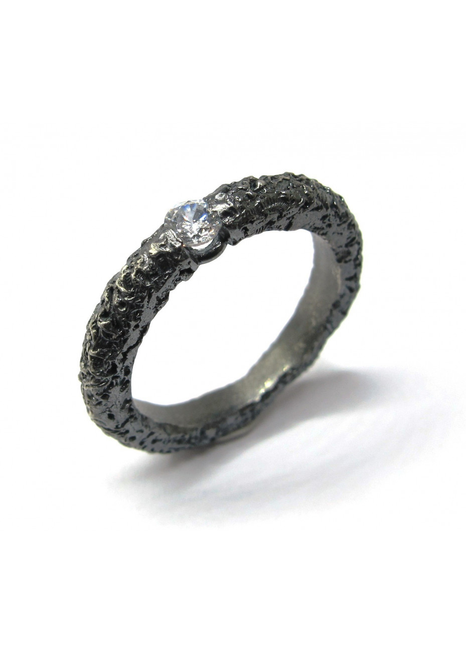 Anillo oro blanco y brillante