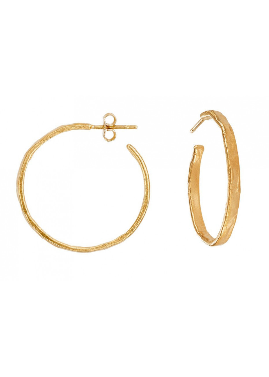 Pendientes aros en oro mate