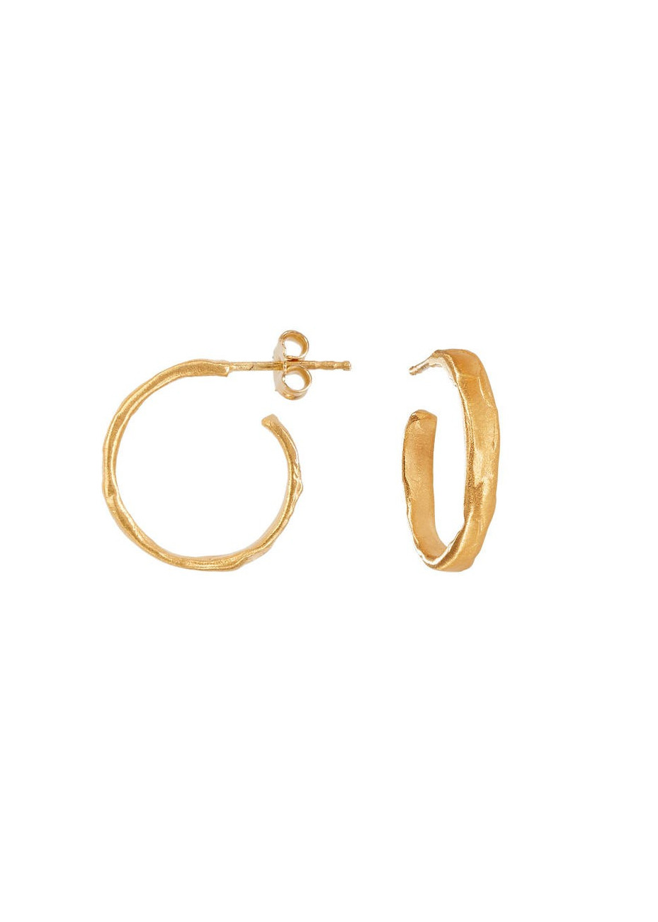 Pendientes aros en oro mate