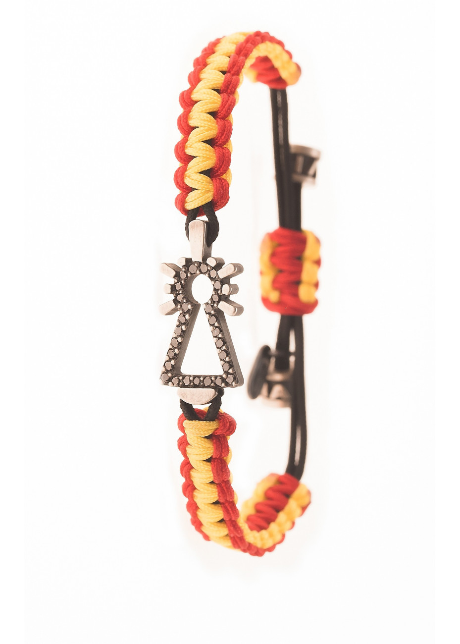 Pulsera Virgen, brillantes negros, España. Pulsera Virgen, brillantes negros, España.