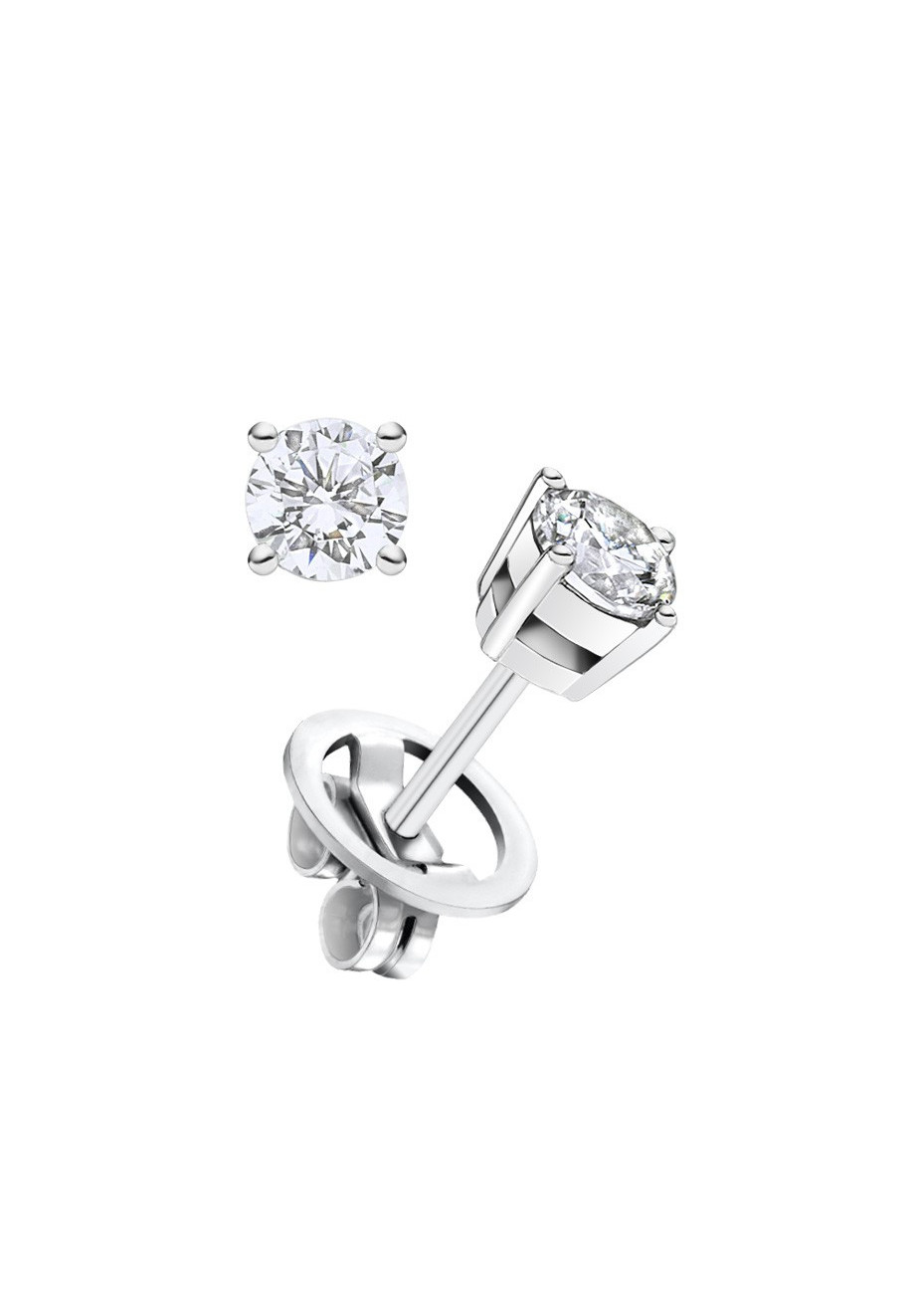 Pendientes oro blanco y brillantes