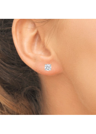 Pendientes oro blanco y brillantes