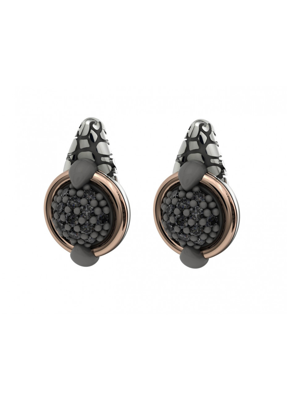 Pendientes plata, oro rosa y espinelas
