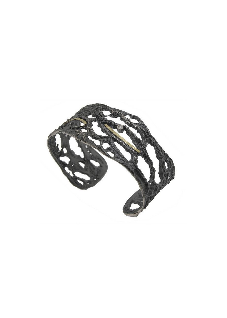 Pulsera plata, oro amarillo y brillante