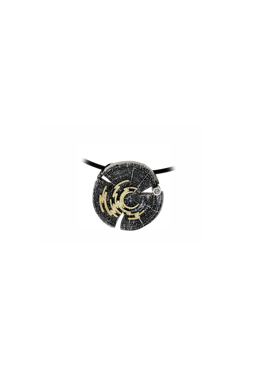 Colgante plata, oro y diamantes