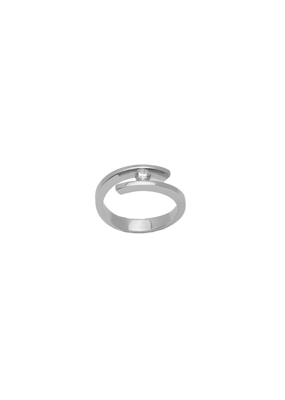 Anillo oro blanco y brillante
