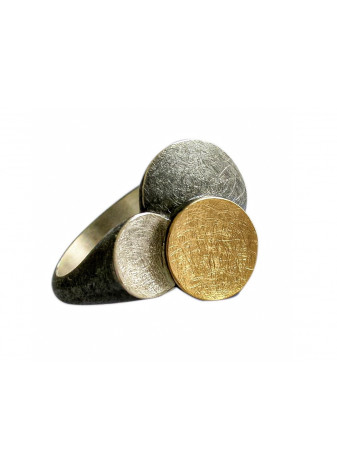 Anillo  nubes oro y plata