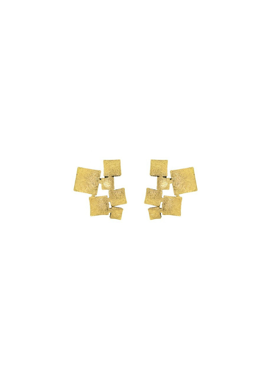 Pendientes oro y plata cuadrados