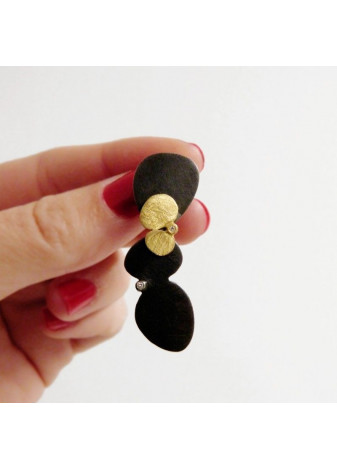 Pendientes oro, plata y diamantes
