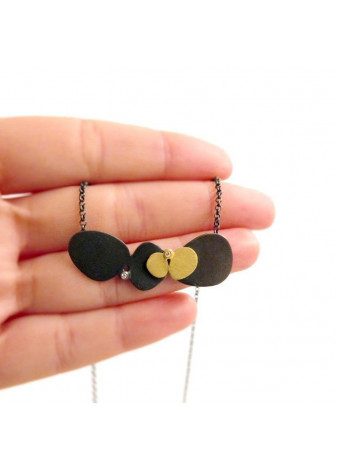 Collar oro, plata y diamantes