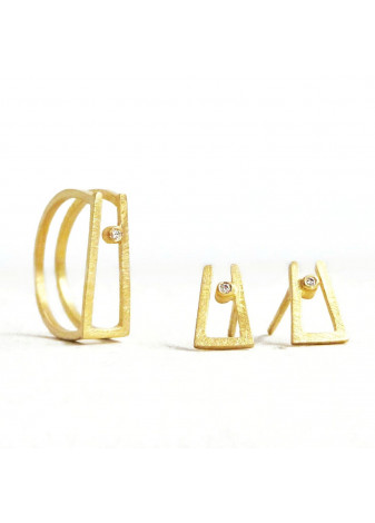 Anillo oro amarillo y diamante