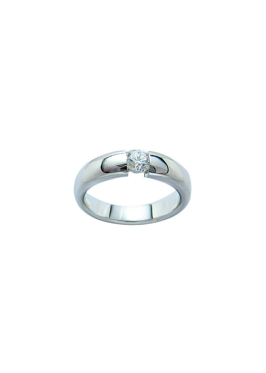 Anillo oro blanco y diamante