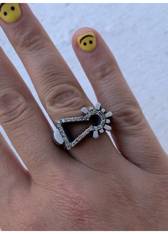 Anillo Virgen diamantes coñac