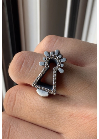 Anillo Virgen diamantes coñac