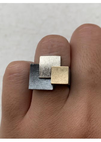 Anillo nukua oro y plata