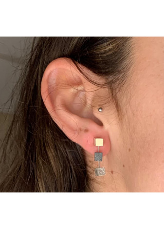 Pendientes KUBIX plata y oro