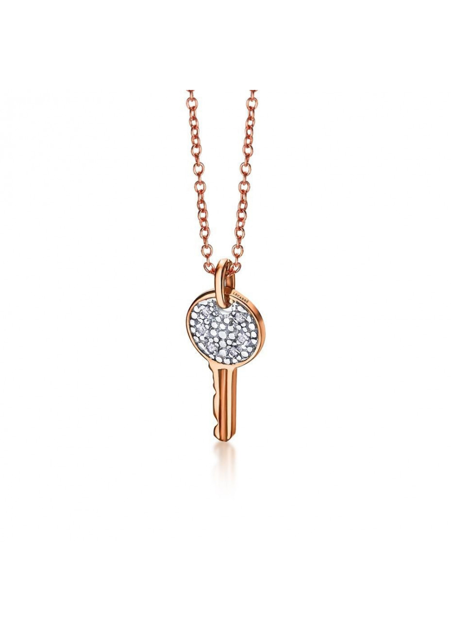 Colgante llave oro rosa y diamantes