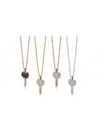 Colgante llave oro rosa y diamantes