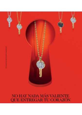Colgante llave oro rosa y diamantes