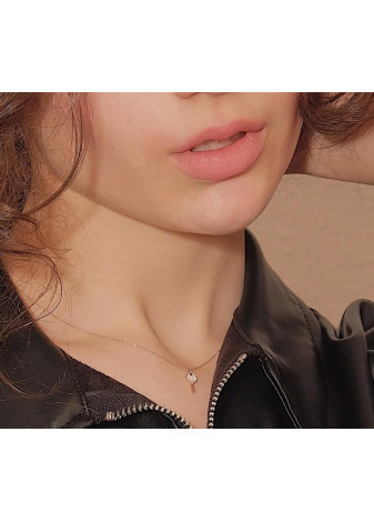 Colgante llave oro rosa y diamantes
