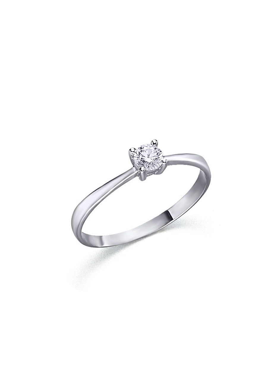Solitario oro blanco y diamante