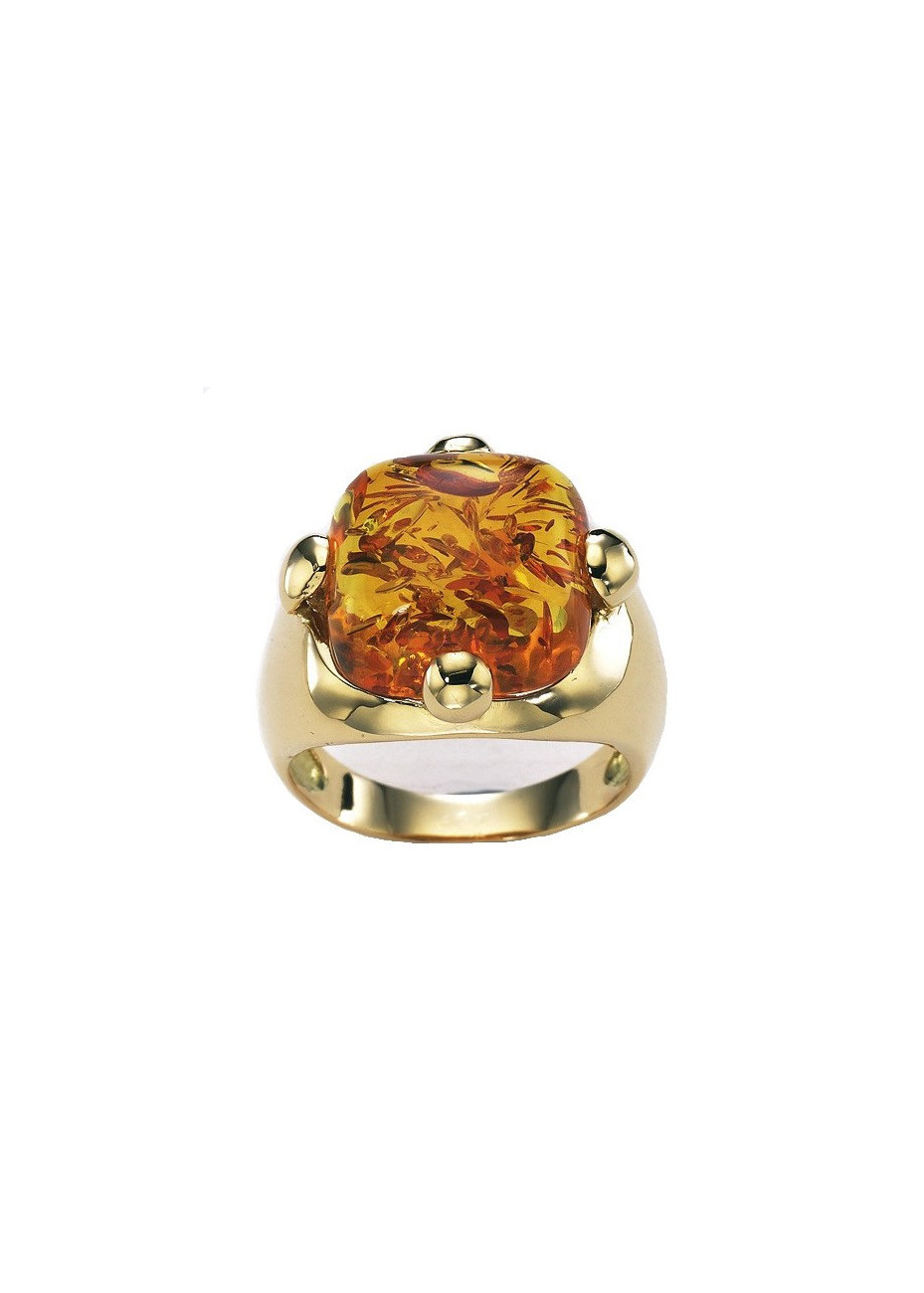 Anillo oro amarillo y ambar