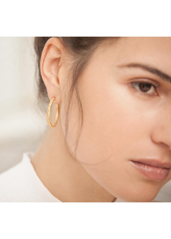 Pendientes aros en oro mate