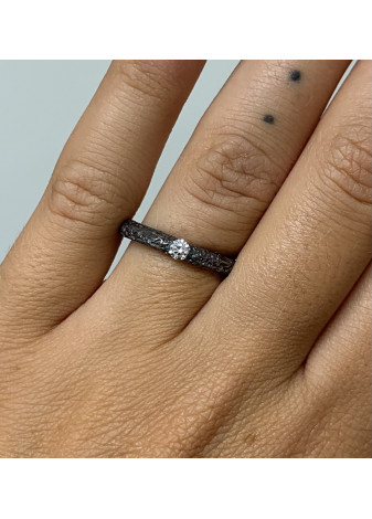 Anillo oro blanco y brillante