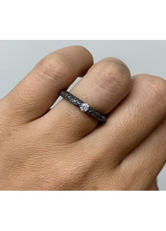 Anillo oro blanco y brillante