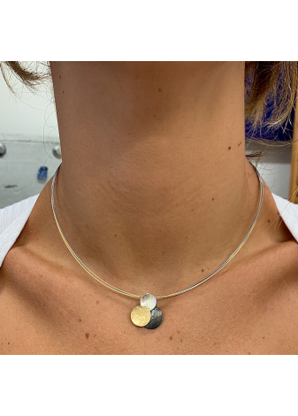 Colgante plata y oro pequeño