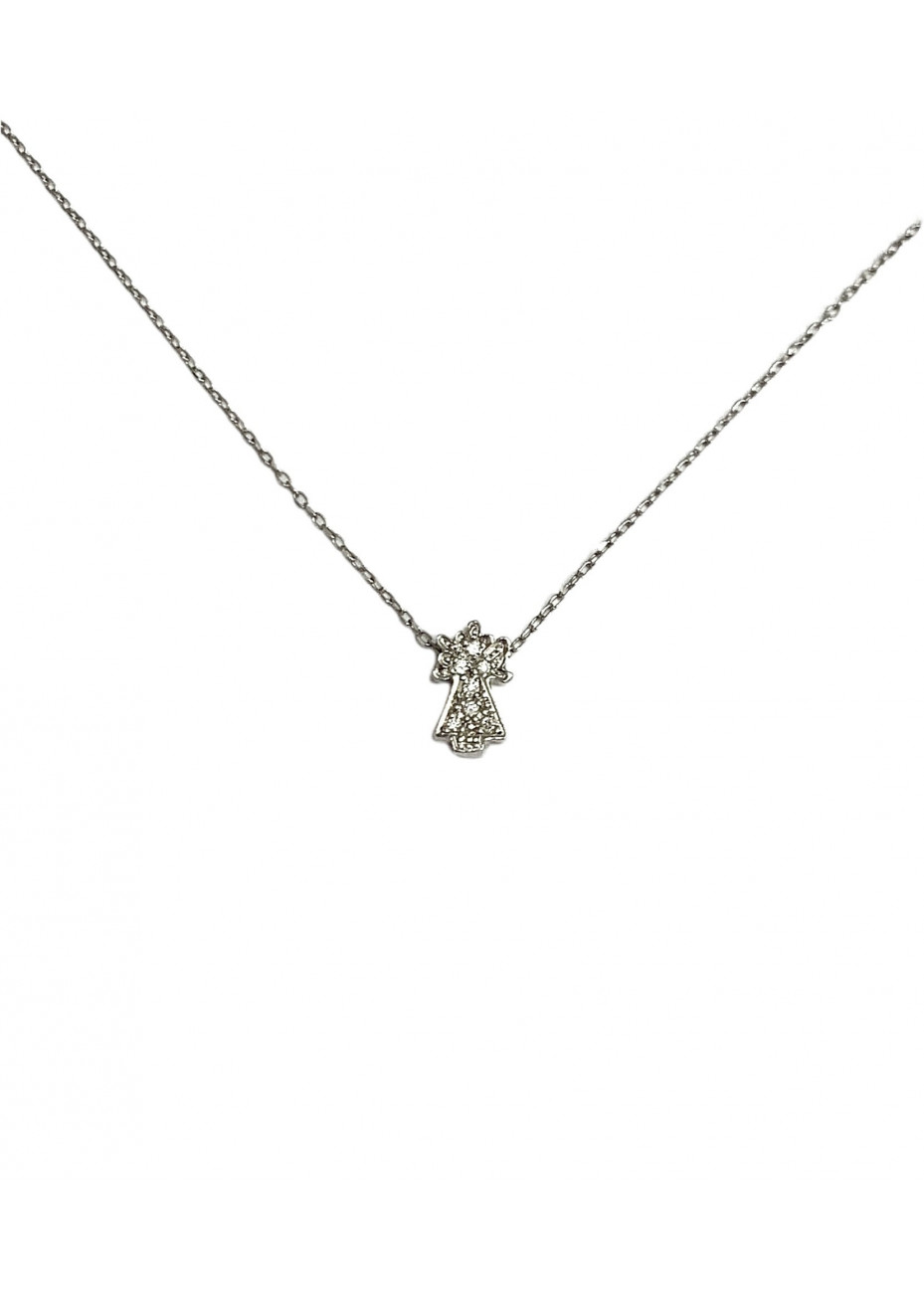 Colgante Virgen del Pilar oro blanco y diamantes