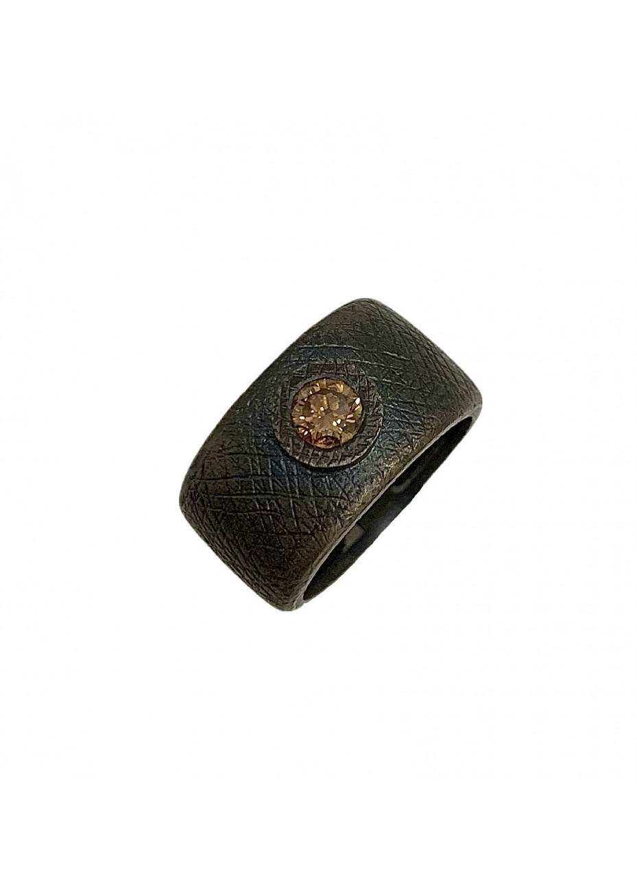Anillo plata y diamante brown