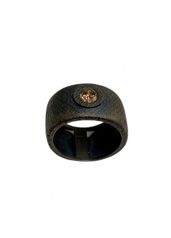Anillo plata y diamante brown
