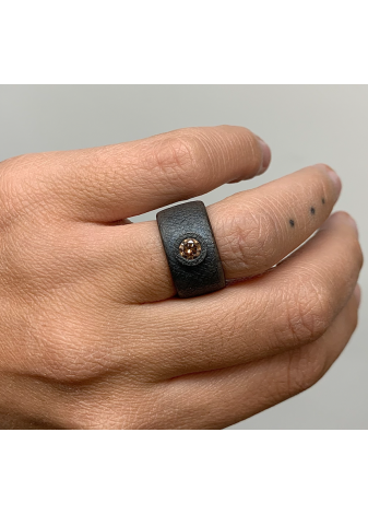 Anillo plata y diamante brown