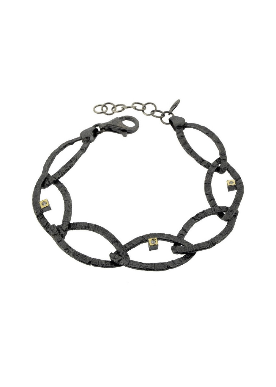 Pulsera de plata, oro y diamantes