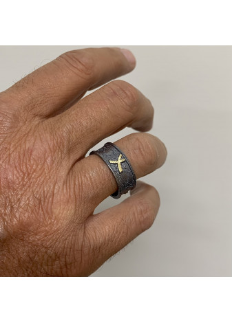 Anillo MSMAN plata y oro