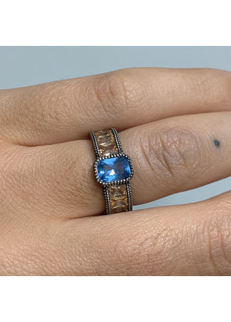 Anillo SUNFIELD plata y circonitas