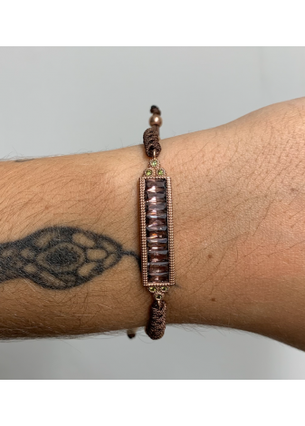 Pulsera plata rosa y circonitas