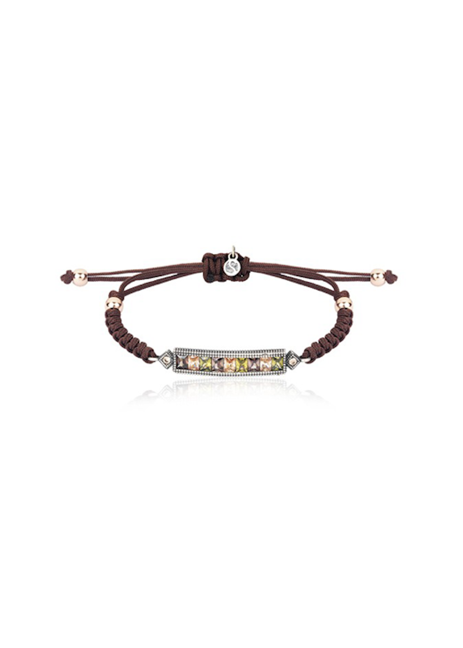 Pulsera plata rosa y circonitas