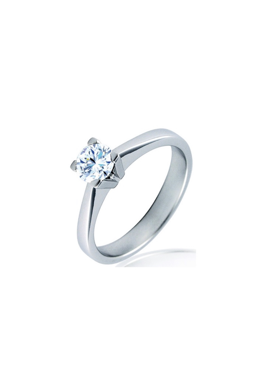 anillo oro blanco con brillante