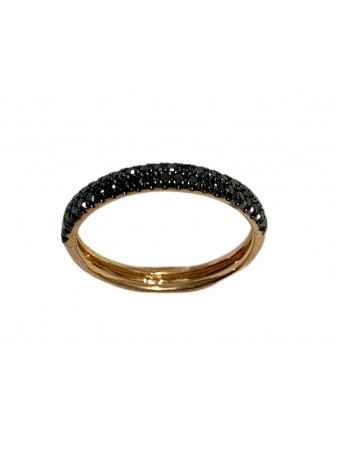 Anillo oro rosa y diamantes negros