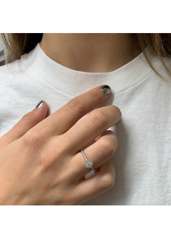 Anillo oro blanco y diamantes