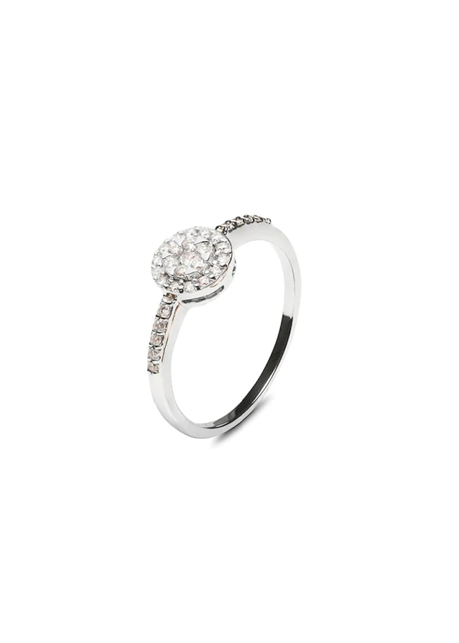 Anillo oro blanco y diamantes