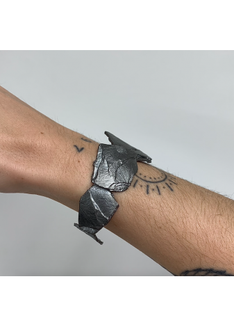 Pulsera "PIZARRA" plata y rodio negro