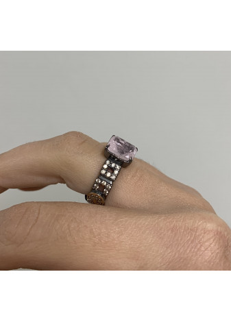Anillo WINDOWS plata, oro y semipreciosas