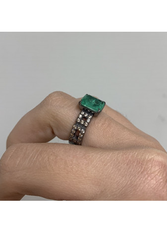 Anillo WINDOWS plata, oro y semipreciosas