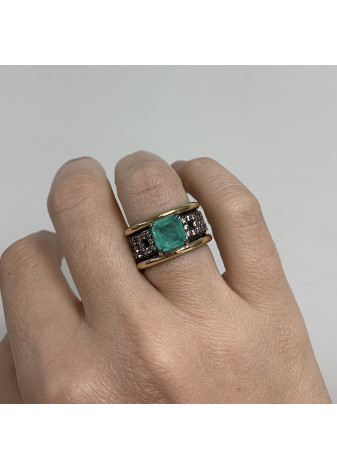 Anillo WINDOWS plata, oro y semipreciosas