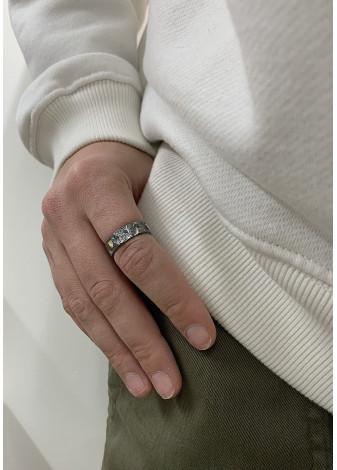 Anillo MSMAN de plata y oro