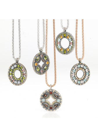 Colgante LINZA SUNFIELD plata y semipreciosas